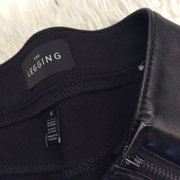 NWOT WHBM Black Vegan Leather Front Leggings - Picture 5 of 9